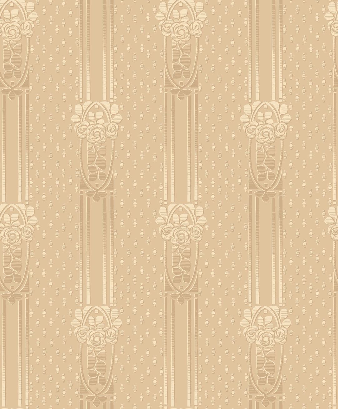 Ellen tapet från Boråstapeter med randigt, blommigt mönster i gul. Från kollektionen anno. Nonwoven-material med rak passning. Passar i sovrum och matsal.