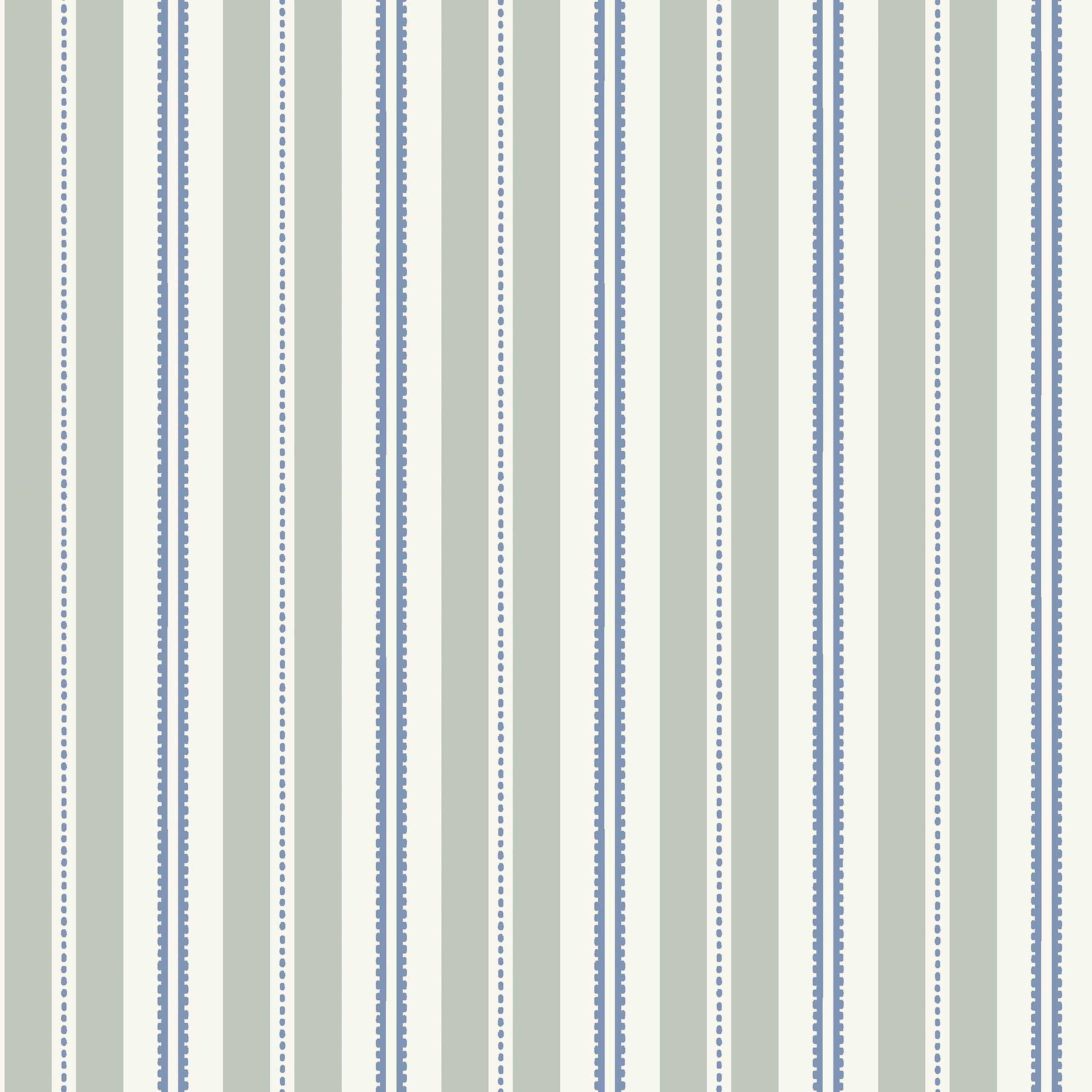 Hedda grönblå, tapet tapet med randigt mönster i grön. Från kollektionen Nordic Folk. Nonwoven-material. Passar i hall.