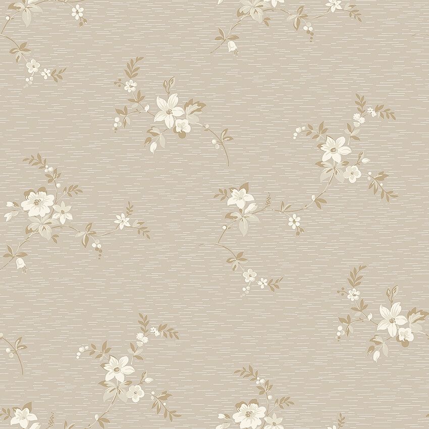 Saga tapet med blommigt mönster i brun och beige. Från kollektionen timeless traditions. Nonwoven-material med rak passning.