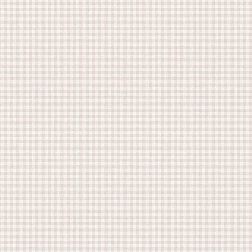 Picnic Check tapet med rutigt mönster i rosa. Från kollektionen Linen. Nonwoven-material med rak passning.