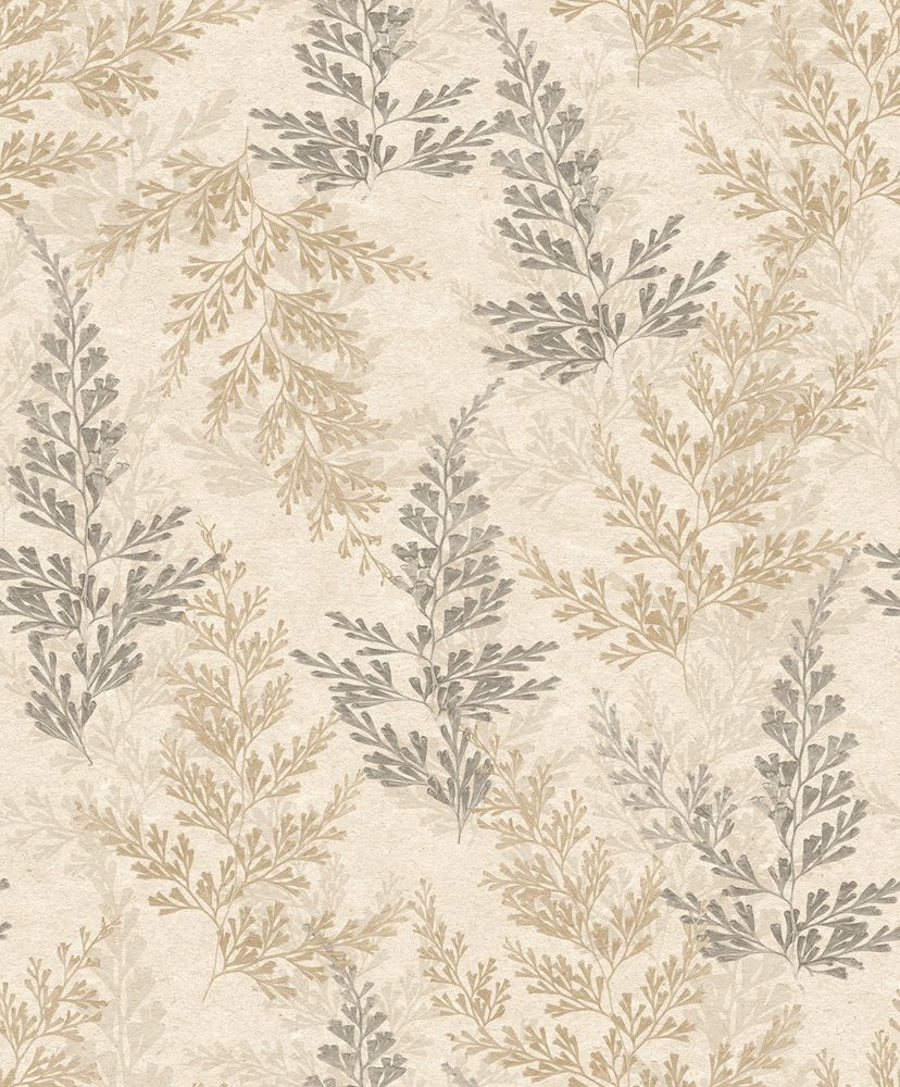 Wild herbs beige, tapet tapet med botaniskt mönster i beige. Från kollektionen Herbarium. Nonwoven-material med rak passning.