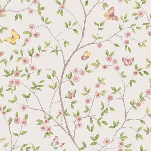 Hilma småblommig, ljus tapet från Midbec med blommigt mönster i vit. Från kollektionen Blomstermåla. Nonwoven-material med förskjuten passning.