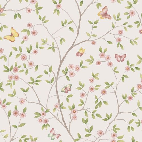 Hilma småblommig, ljus tapet från Midbec med blommigt mönster i vit. Från kollektionen Blomstermåla. Nonwoven-material med förskjuten passning.