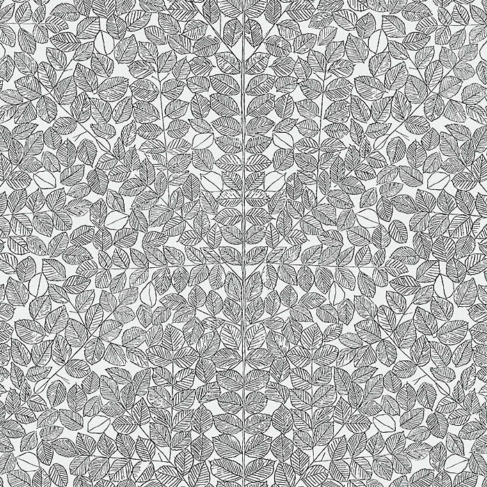 Romans tapet från Boråstapeter med botaniskt, retro mönster i vit och grå. Från kollektionen Scandinavian Designers II. Nonwoven-material med förskjuten passning. Vintage-stil.