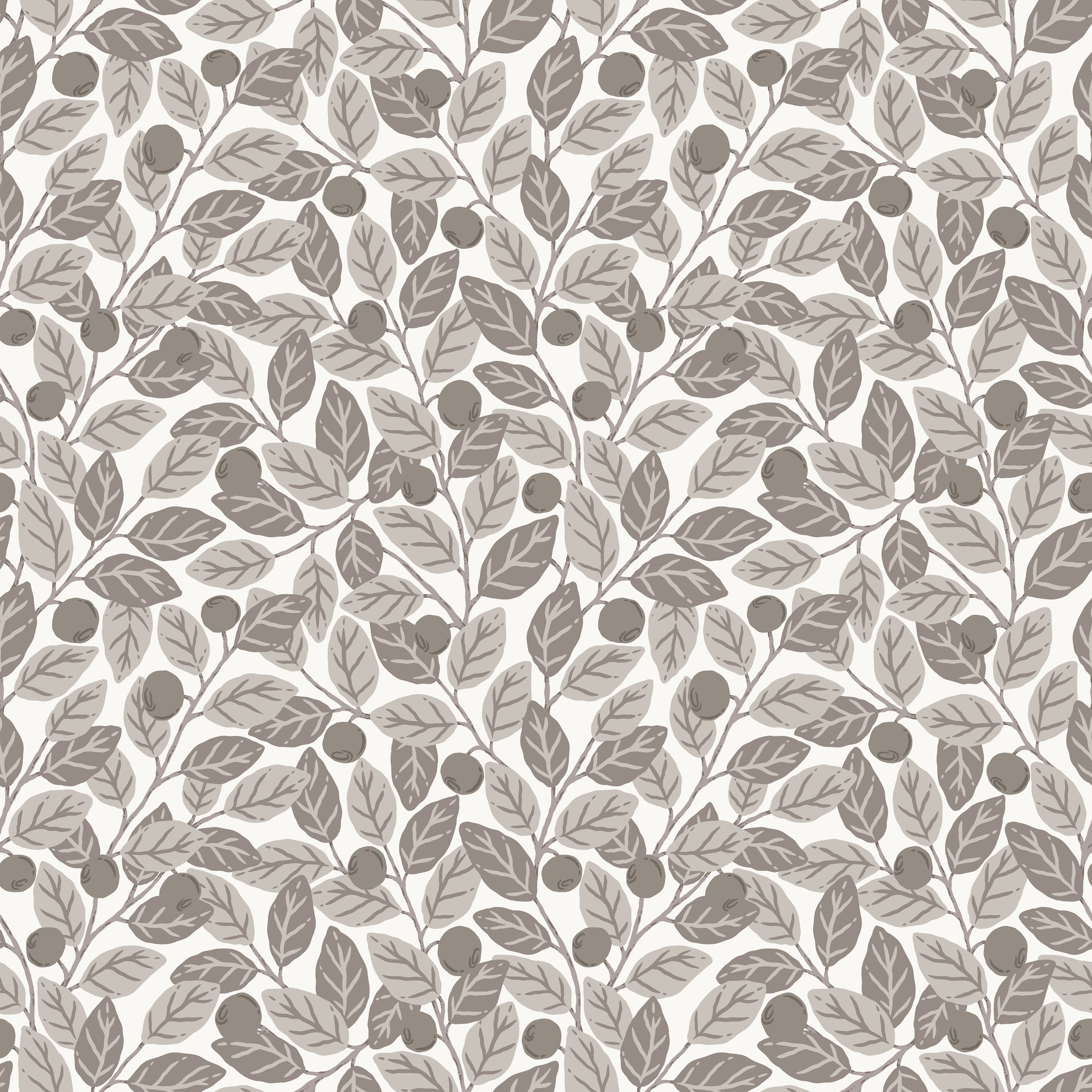 Klara o Tove blåbär grå, tapet tapet med botaniskt mönster i vit. Från kollektionen Klara o Tove. Nonwoven-material med rak passning. Passar i vardagsrum, sovrum och hall.