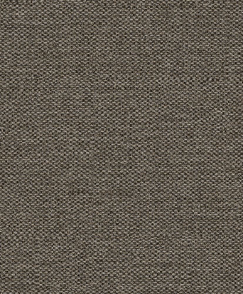 Textil mörkgråbrun, tapet tapet enfärgad i brun. Från kollektionen Linum 2. Nonwoven-material.