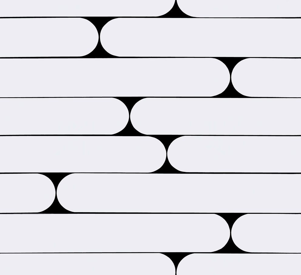 Putki tapet med grafiskt mönster i svart. Från kollektionen Marimekko 6. Nonwoven-material med rak passning.