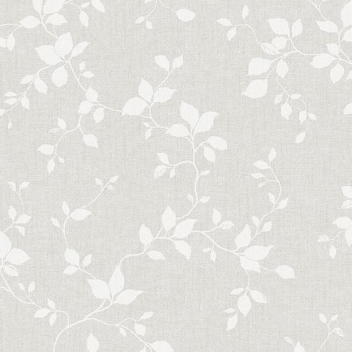 Siri, ljusgrå tapet tapet med botaniskt mönster i grå. Från kollektionen Hav & Land. Nonwoven-material med förskjuten passning.