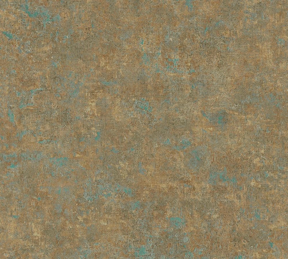 StructureUni, strukturtapet i brun och turkos tapet enfärgad i brun. Från kollektionen history of art. Nonwoven-material med förskjuten passning. Passar i vardagsrum och matsal.