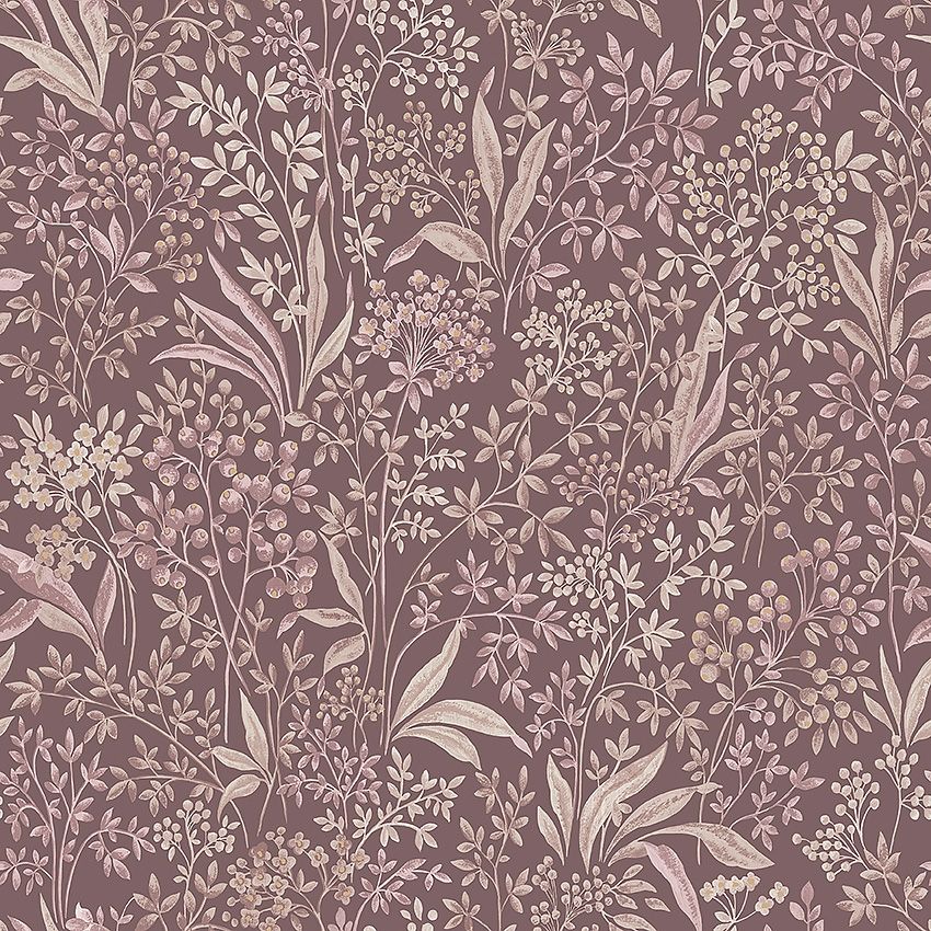 Nocturne, röd tapet från Boråstapeter med blommigt mönster i röd och rosa. Från kollektionen Vårt Arkiv. Nonwoven-material med rak passning.