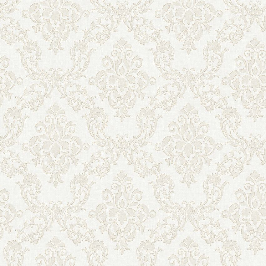 Ottilia 38744, tapet tapet med medaljonger mönster i cream. Från kollektionen Borosan Hem. Nonwoven-material med rak passning.