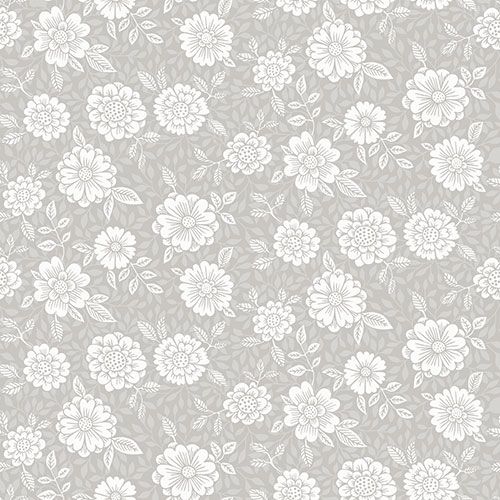 Lizette tapet med blommigt mönster i grå. Från kollektionen skogsgläntan. Nonwoven-material med rak passning. Passar i vardagsrum, sovrum och matsal.