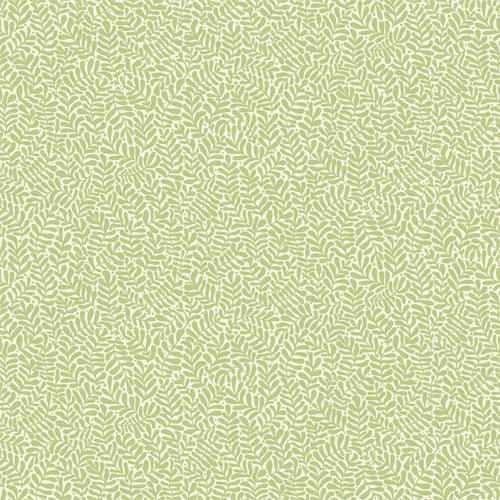 Anna tapet med botaniskt mönster i grön. Från kollektionen Lina. Nonwoven-material med förskjuten passning.