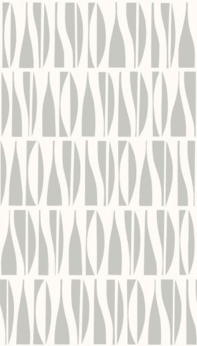 Bottles tapet från Midbec med retro mönster i vit och grå. Från kollektionen Seven Sisters. Nonwoven-material med rak passning.