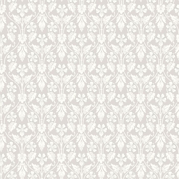 Nora, ljusgrå botten tapet från Boråstapeter med blommigt mönster i grå. Från kollektionen anno. Nonwoven-material med förskjuten passning. Country, city-stil. Passar i sovrum och matsal.
