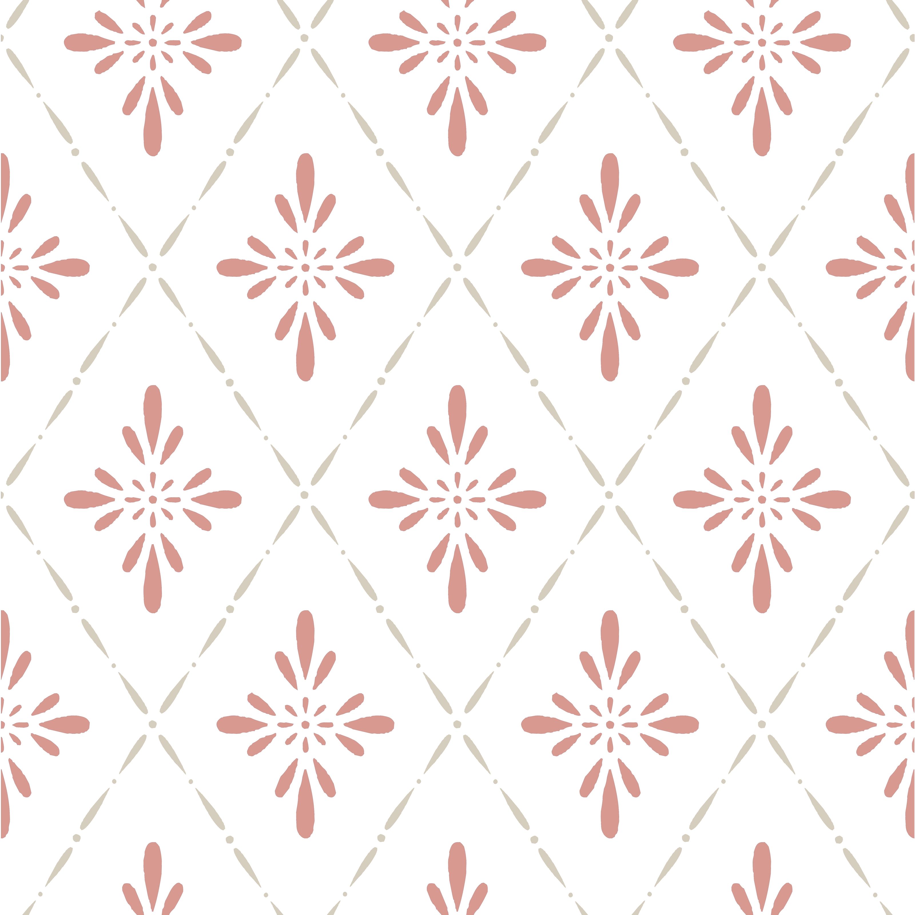 Ljungbacka, röd tapet från duro med geometriskt mönster i röd. Från kollektionen Duro 1900. Nonwoven-material med rak mönsterpassning.