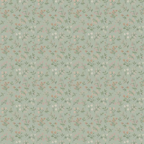 Josefin tapet från Midbec med blommigt mönster i grön. Från kollektionen Havsblick. Nonwoven-material med rak passning.
