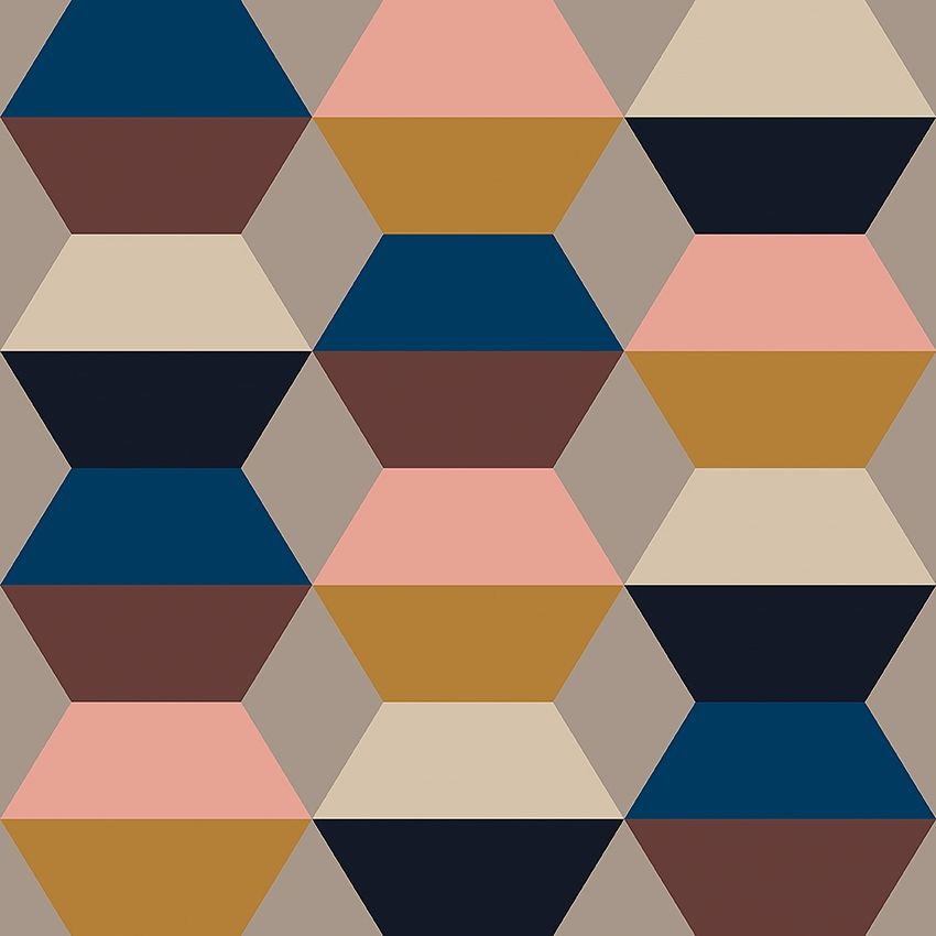 Prisma beige, tapet tapet med grafiskt mönster i beige. Från kollektionen Graphics. Nonwoven-material med rak passning. Passar i hall och arbetsrum.