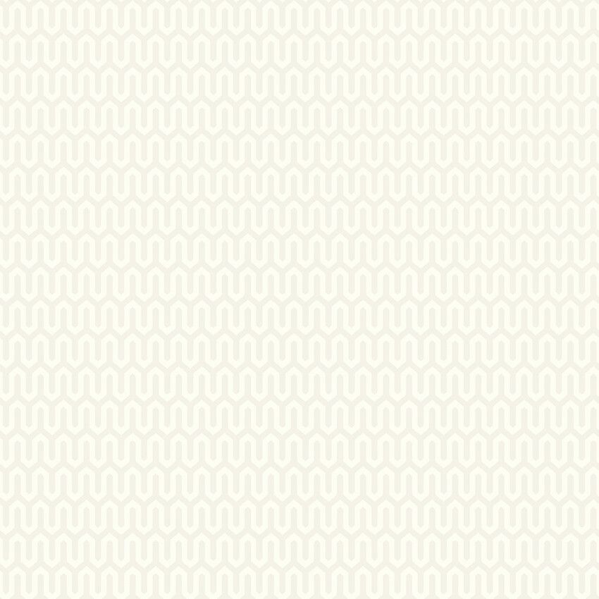 Arne Jacobsen Ypsilon tapet med grafiskt, retro mönster i vit. Från kollektionen Scandinavian Designers III. Nonwoven-material med rak passning.