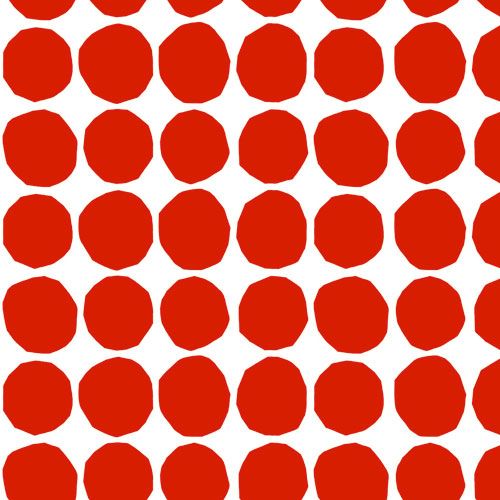 Marimekko Pienet Kivet, vit och röd tapet tapet från Midbec med prickigt mönster i vit. Från kollektionen Marimekko 5. Nonwoven-material med rak passning.