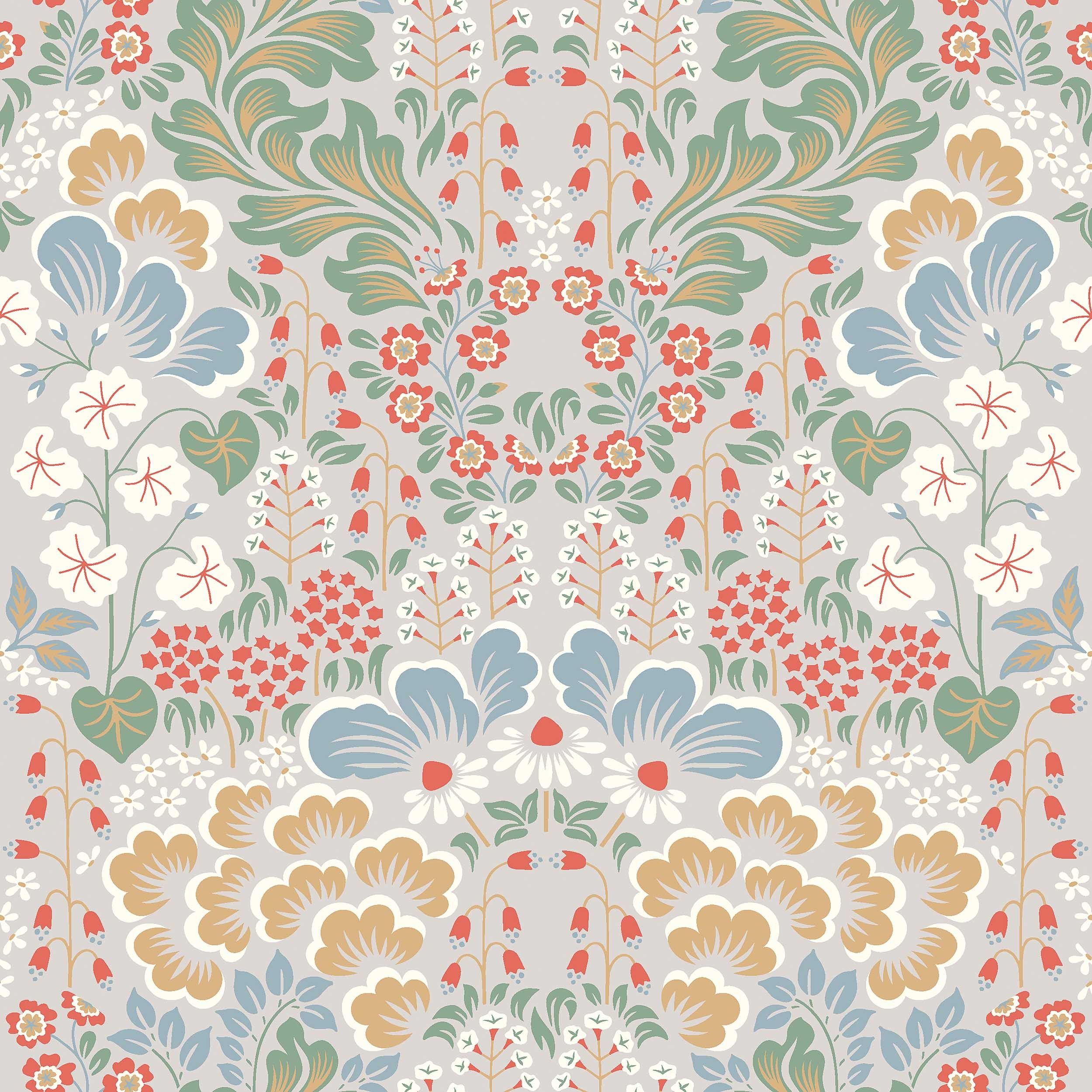 Hanna Werning Blomstervall grå, tapet tapet med blommigt mönster i grå. Från kollektionen swedish designers. Nonwoven-material med rak passning.