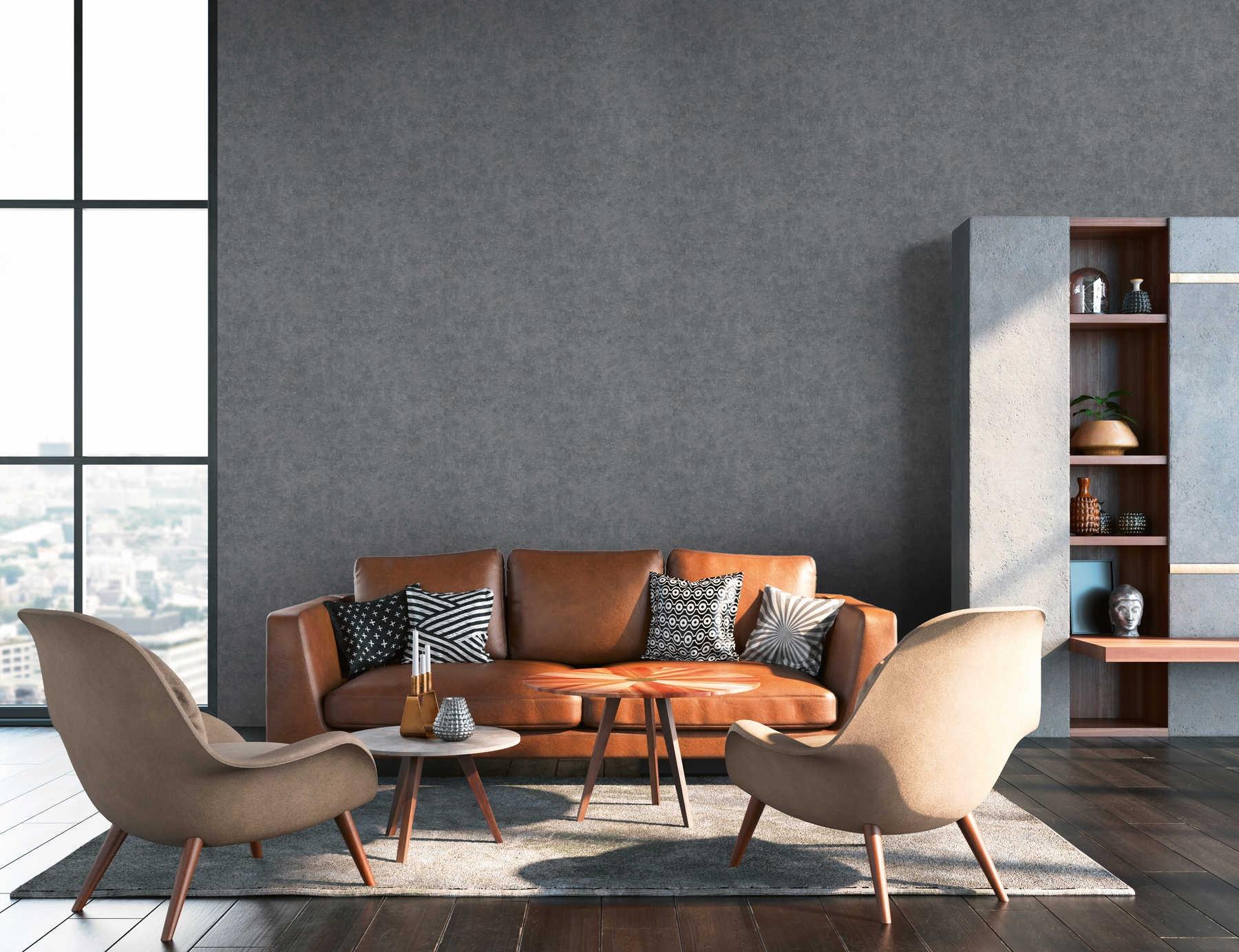 StructureUni, strukturtapet i mörkgrå tapet enfärgad i grå. Från kollektionen history of art. Nonwoven-material med förskjuten passning. Passar i vardagsrum och matsal.