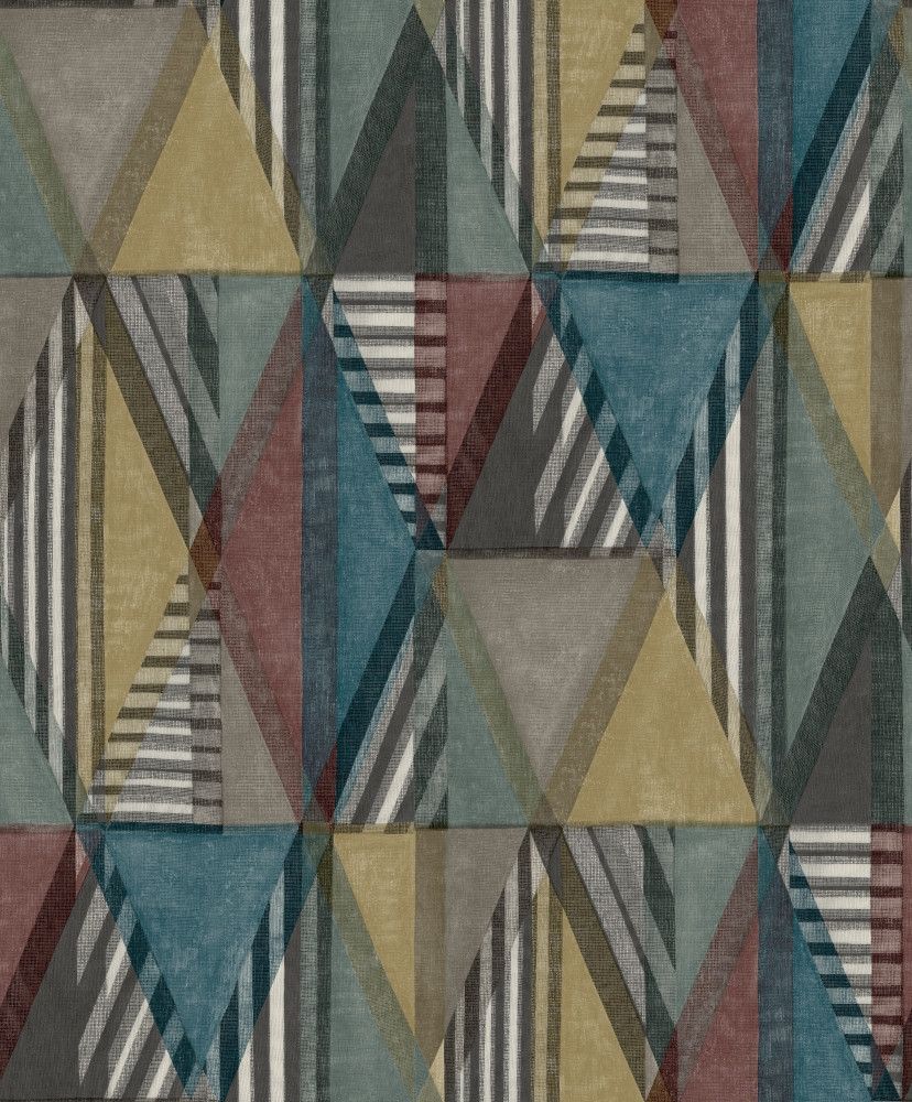 Nambak tapet med grafiskt mönster i grön. Från kollektionen Malika. Nonwoven-material med rak passning. Passar i vardagsrum och matsal.