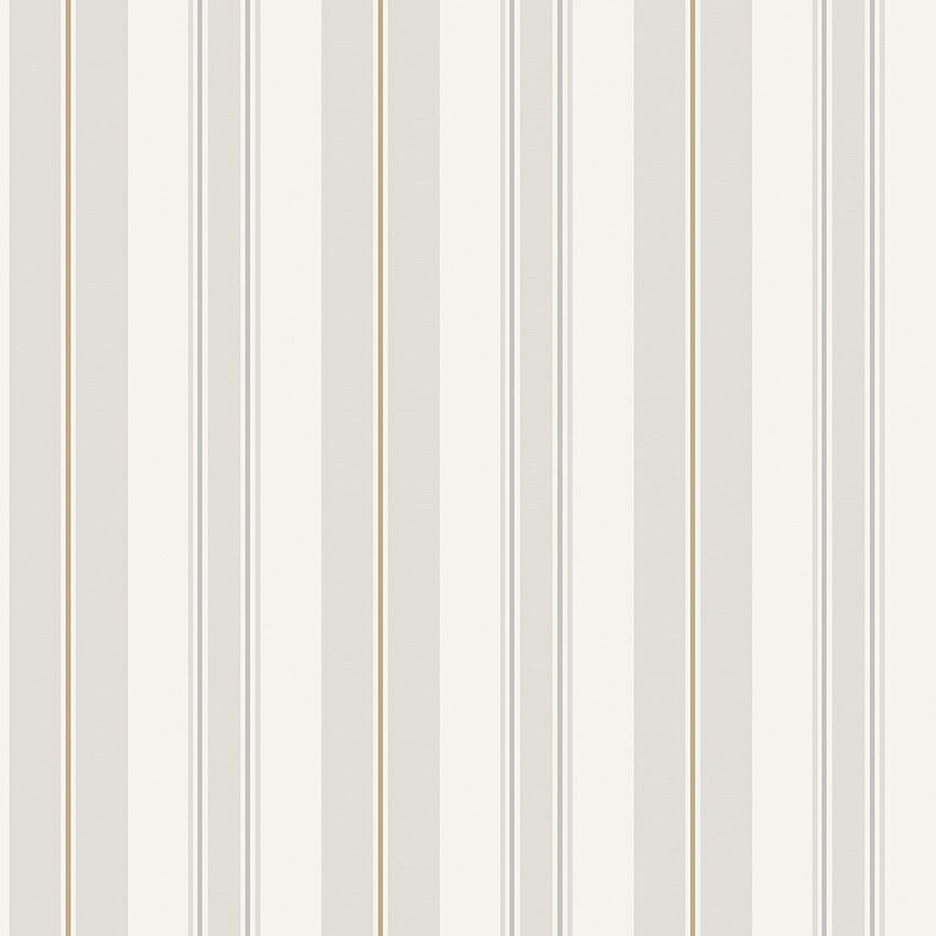 Gustaf tapet med randigt mönster i vit och grå. Från kollektionen timeless traditions. Nonwoven-material.