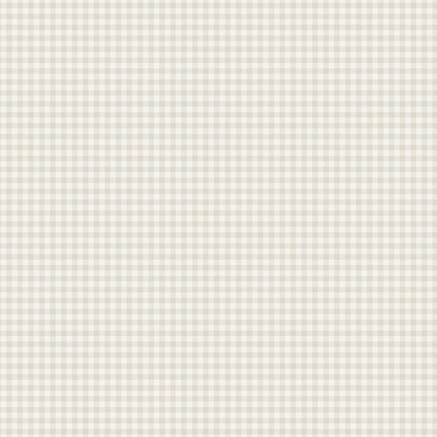 Picnic Check tapet med rutigt mönster i beige. Från kollektionen Linen. Nonwoven-material med rak passning.