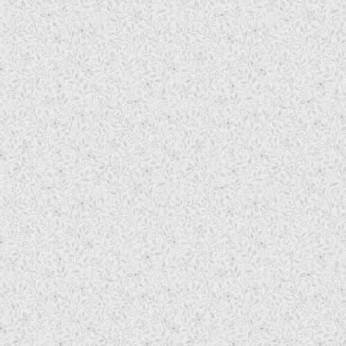 Alva småblommig, ljusgrå tapet från Midbec med botaniskt mönster i vit. Från kollektionen Blomstermåla. Nonwoven-material med rak passning.