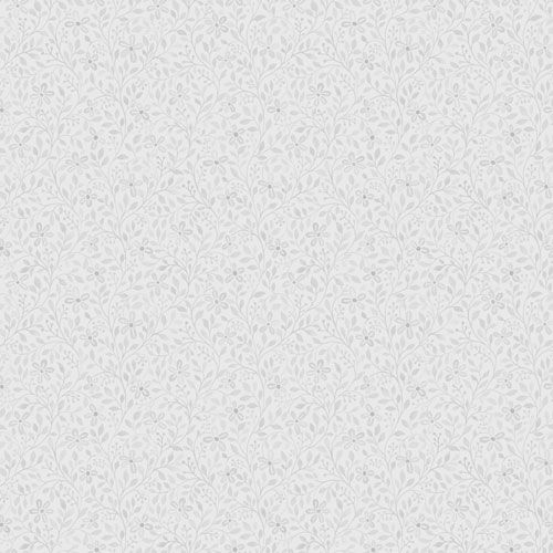 Alva småblommig, ljusgrå tapet från Midbec med botaniskt mönster i vit. Från kollektionen Blomstermåla. Nonwoven-material med rak passning.