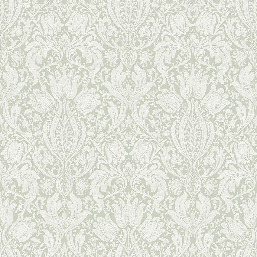 Alba 38747, tapet tapet med medaljonger, blommigt mönster i grön. Från kollektionen Borosan Hem. Nonwoven-material med rak passning.