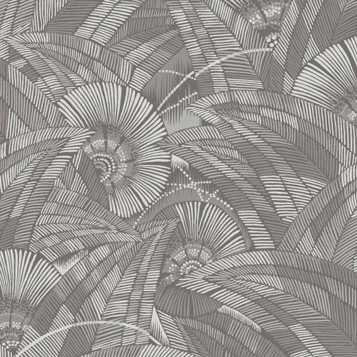 Bali Rock tapet tapet från Midbec med botaniskt mönster i grå. Från kollektionen Tribute. Nonwoven-material med förskjuten passning. Passar i vardagsrum, matsal och hall.