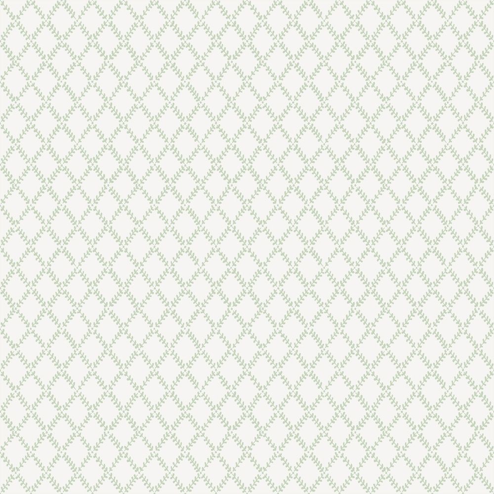 Trevor tapet med trellis mönster i vit. Från kollektionen Fågelsång. Nonwoven-material med rak passning.