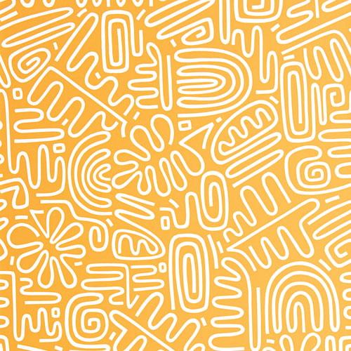 Nazca Desert tapet från Midbec med grafiskt mönster i gul. Från kollektionen Pioneer. Nonwoven-material med rak passning.