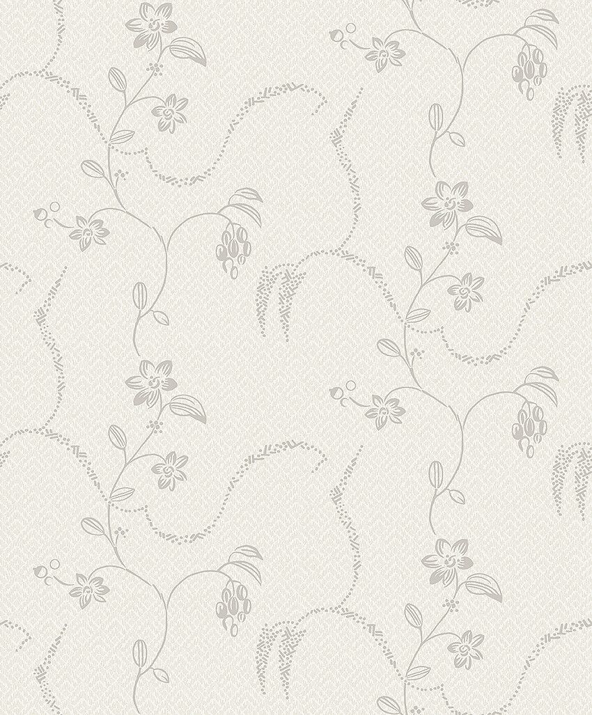 Elsie grå tapet tapet med blommigt mönster i grå. Från kollektionen Swedish Grace. Nonwoven-material med rak passning. Passar i vardagsrum.