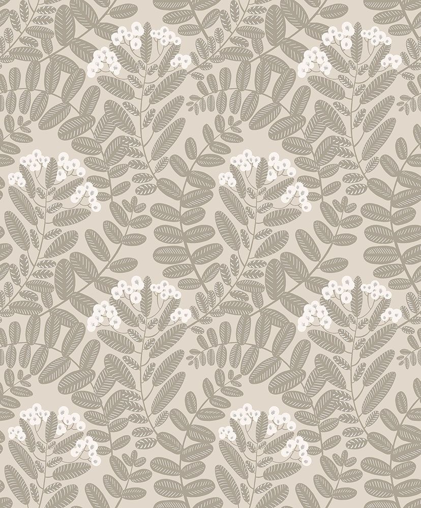 Bodie, beige tapet tapet med småmönstrat, blommigt mönster i beige. Från kollektionen Aquila. Nonwoven-material med förskjuten passning.