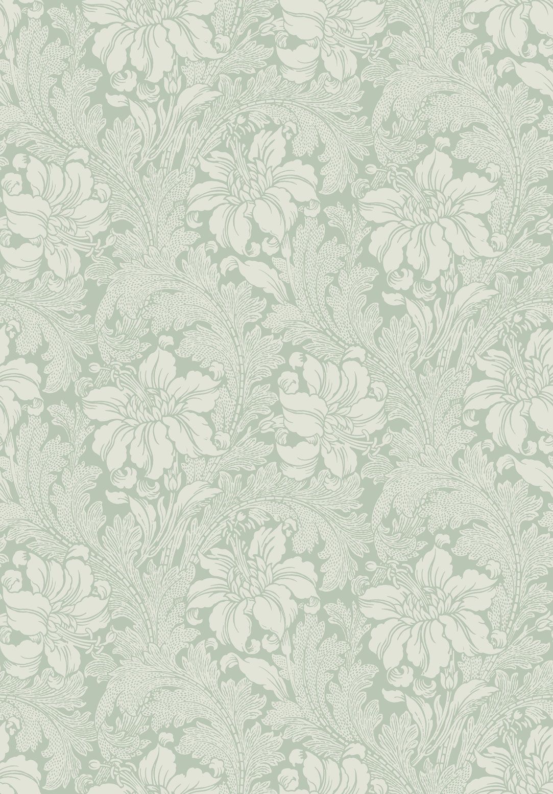 Acanthus från Boråstapeter i grå och multifärg. Från kollektionen Vårt Arkiv.