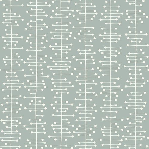 Muscat Small Mineral tapet från Midbec med randigt, geometriskt, retro mönster i grå och grön. Från kollektionen Kinfolk. Nonwoven-material med rak passning. Vintage-stil.