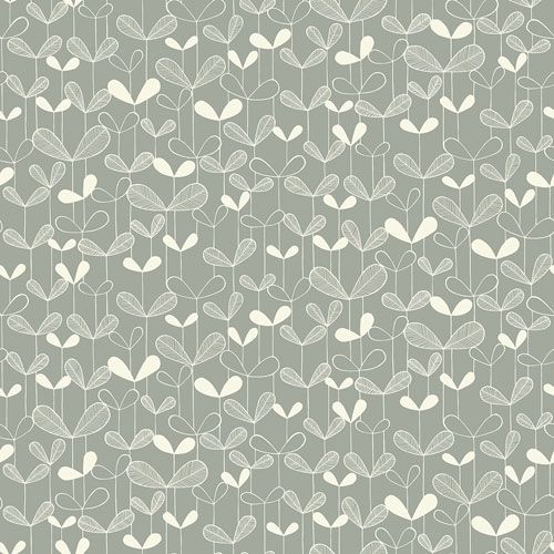 Saplings Silverleaf tapet från Midbec med botaniskt, retro mönster i grå. Från kollektionen Kinfolk. Nonwoven-material med förskjuten passning.