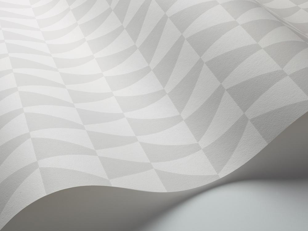 Trapez tapet från Boråstapeter med grafiskt, retro mönster i grå. Från kollektionen Scandinavian Designers II, Scandinavian Designers III. Nonwoven-material med rak passning. Vintage, stram, city-stil.