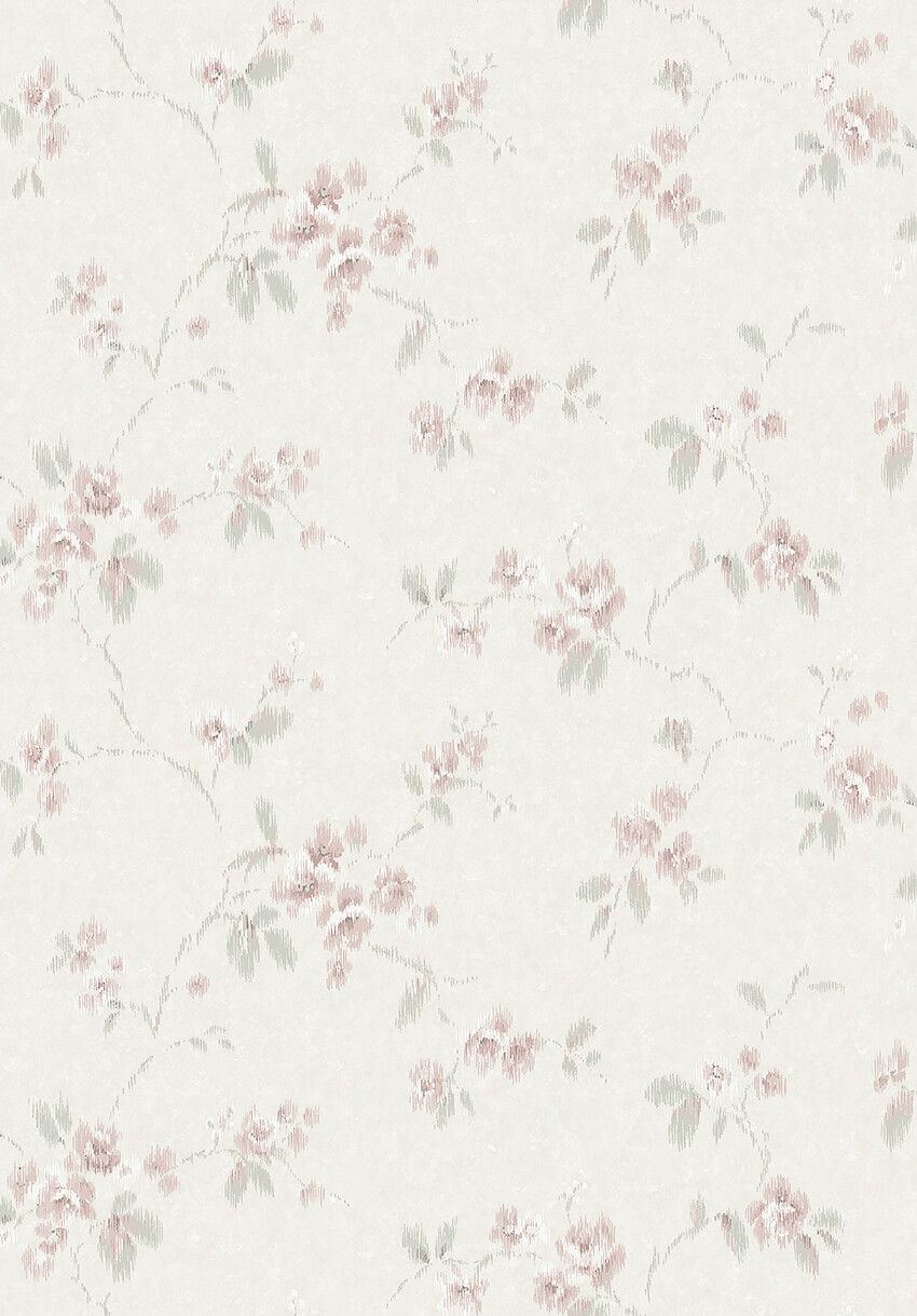 Vintage Rose tapet tapet med blommigt mönster i vit. Från kollektionen Dreamy Escape. Nonwoven-material med förskjuten passning. Passar i vardagsrum och matsal.