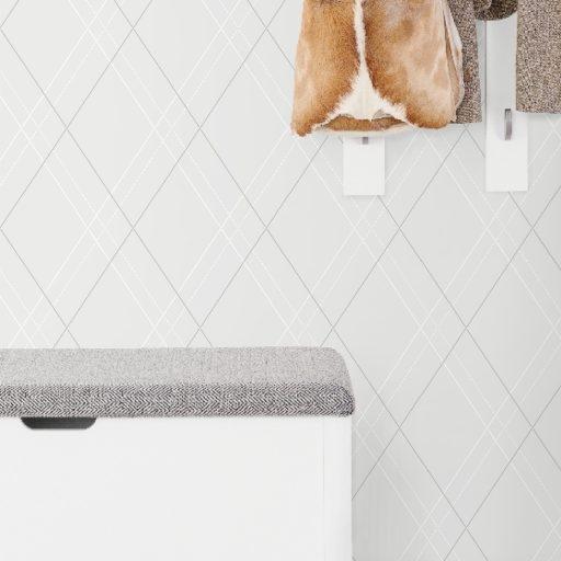 Harry, Grå tapet från duro med geometriskt mönster i grå. Från kollektionen Spira. Nonwoven-material med rak passning.