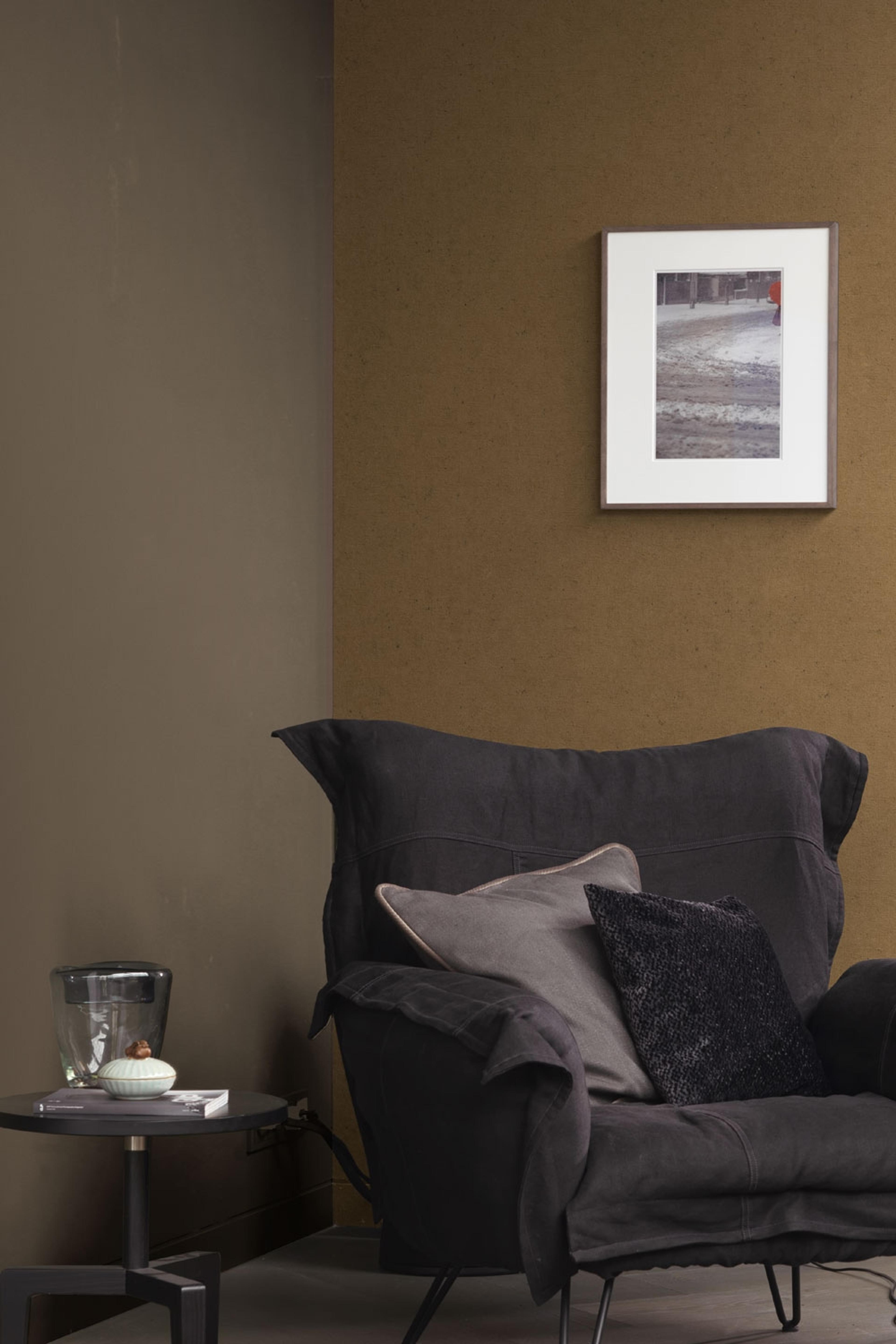 Collage, brun och gul tapet tapet enfärgad i gul och brun. Från kollektionen Collage. Nonwoven-material. City-stil.