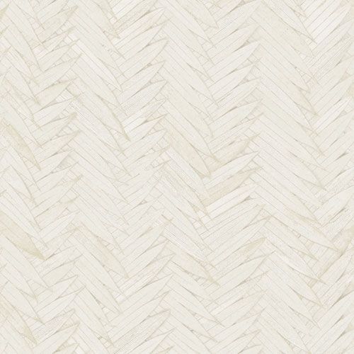 Essence snow tapet med botaniskt mönster i vit. Från kollektionen lotus. Nonwoven-material med förskjuten passning.