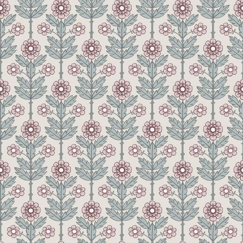 Othilia storblommig, ljusbeige tapet från Midbec med blommigt mönster i beige. Från kollektionen Lyckebo. Nonwoven-material med rak passning.