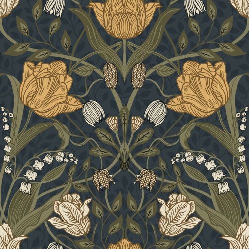 Filippa storblommig, beige tapet med blommigt mönster i beige. Från kollektionen Grönhaga. Nonwoven-material med rak passning. Passar i barnrum.