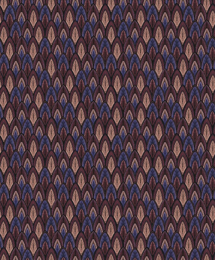 Dabu Amparo tapet med grafiskt mönster i brun och blå. Från kollektionen Summer. Nonwoven-material med rak passning.