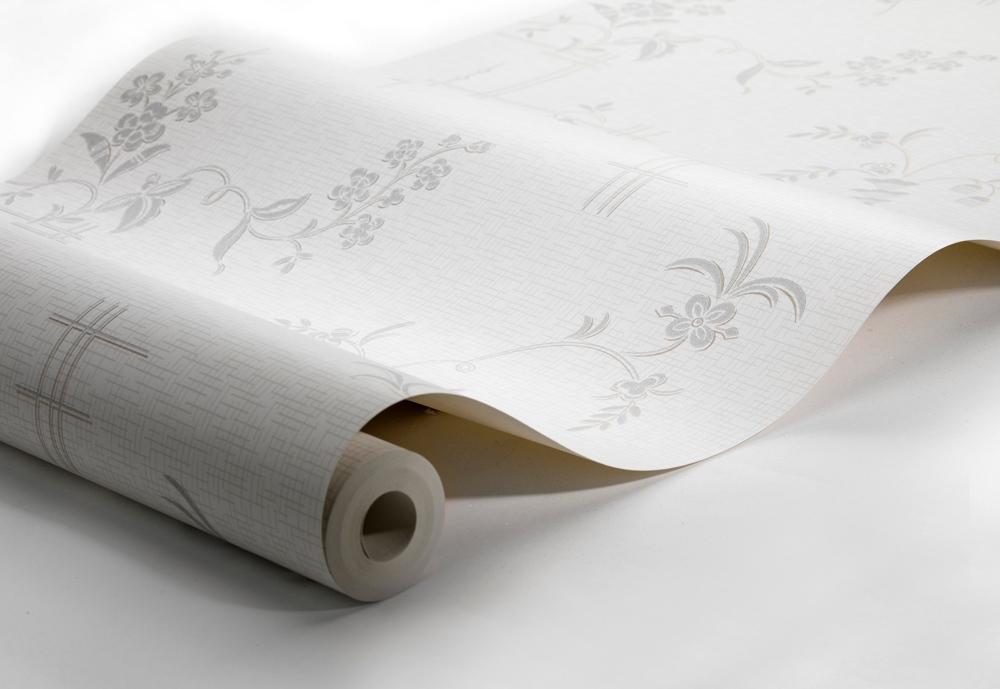 Ulricehamn tapet från Boråstapeter med blommigt mönster i vit och guld. Från kollektionen anno. Nonwoven-material med förskjuten passning. Lyx, city-stil. Passar i sovrum och matsal.