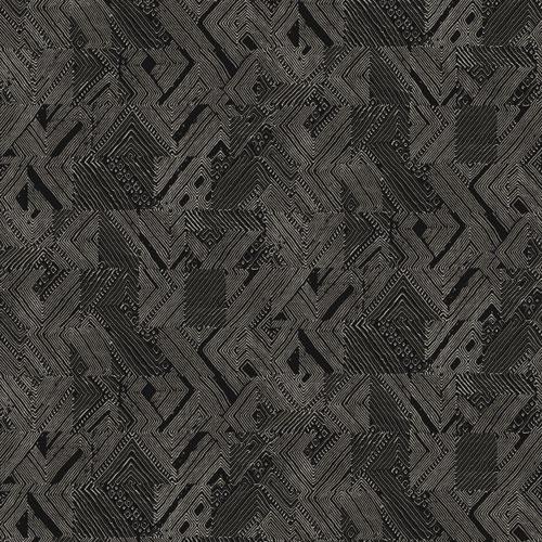 Manu Night tapet tapet från Midbec med geometriskt mönster i silver och grå. Från kollektionen Tribute. Nonwoven-material med rak passning. Passar i vardagsrum, matsal och hall.